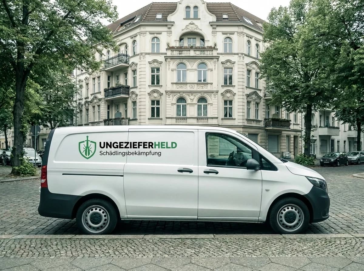Ungezieferheld Schädlingsbekämpfer bei der Arbeit